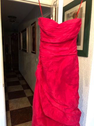 Vestido de fiesta rosa/rojo,usado una sola vez