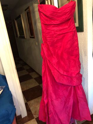 Vestido de fiesta rosa/rojo,usado una sola vez