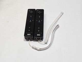 2 mandos wii original nintendo cuerda color negro
