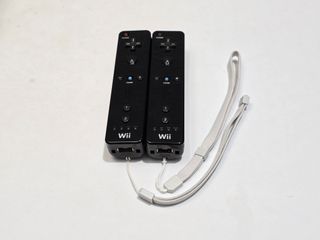 2 mandos wii original nintendo cuerda color negro