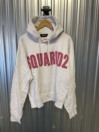 Felpa Dsquared2 bianca con logo rosso