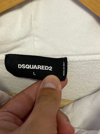 Felpa Dsquared2 bianca con logo rosso