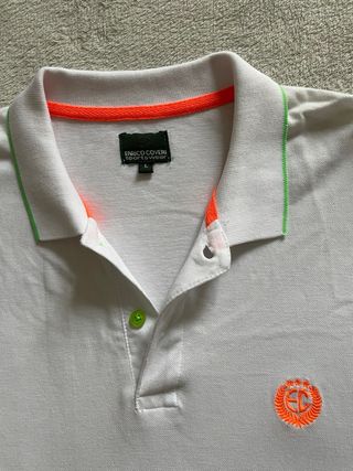 Polo Enrico Coveri Bianco Arancione