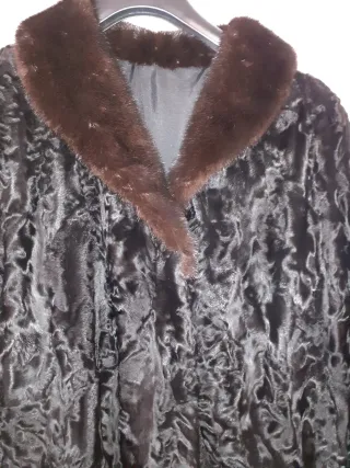 Abrigo piel estracan mujer negro XXL