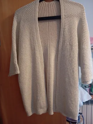 Cárdigan beige tejido talla única