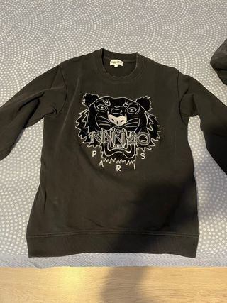 Sudadera Kenzo Negra con Tigre terciopelo