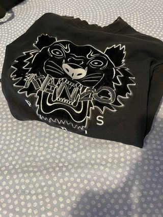Sudadera Kenzo Negra con Tigre terciopelo