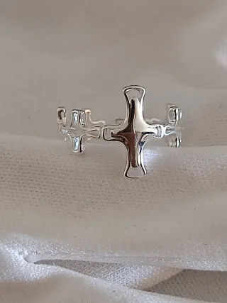 Anillo Cruzado Plata/Gótico 