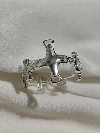 Anillo Cruzado Plata/Gótico 