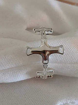 Anillo Cruzado Plata/Gótico 