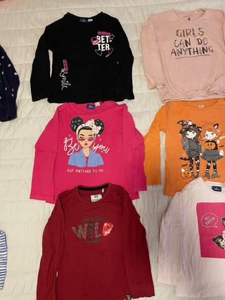 Lote camisetas manga larga niña 4 años