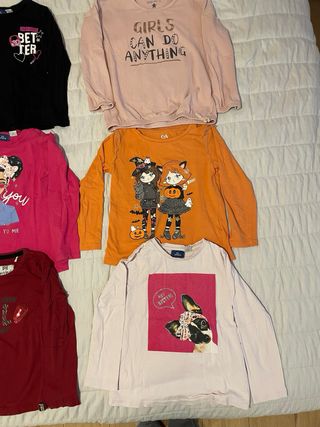 Lote camisetas manga larga niña 4 años