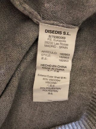 Jersey cuello alto gris mujer Talla XXL
