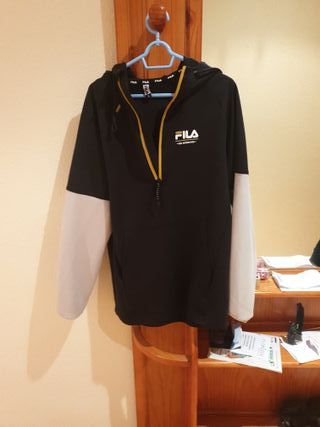 Chaqueta Fila Buzo Negra y Beige