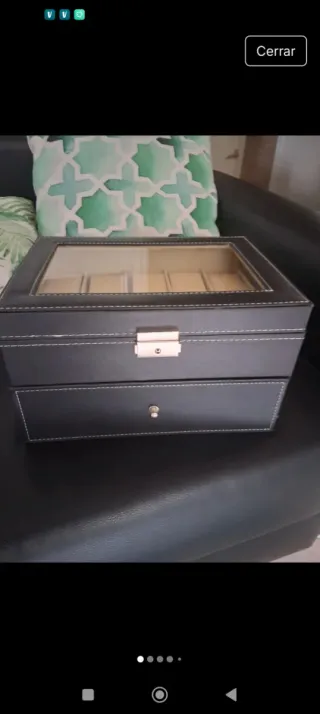 Caja para relojes y joyas negra
