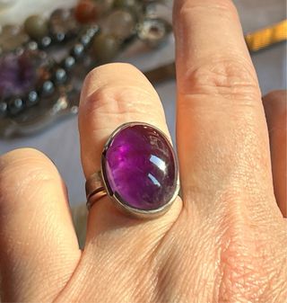 Anillo y pendientes plata y amatista