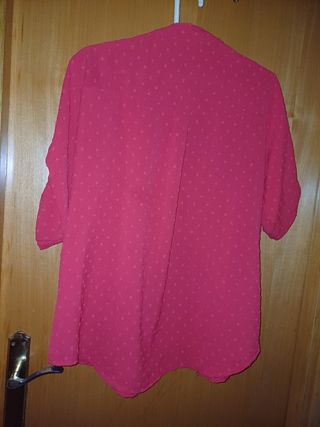 Camisa roja mujer manga corta