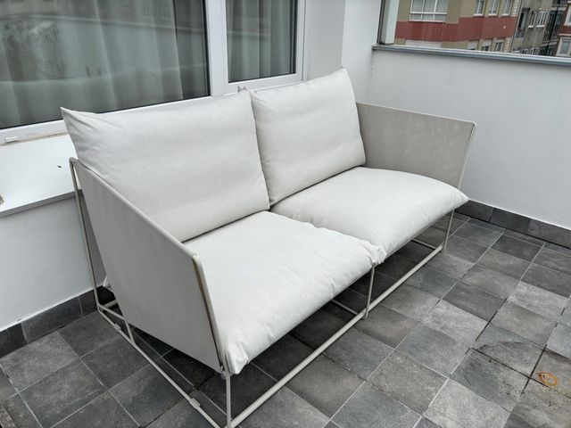 Sofá Havsten Ikea Blanco Metal