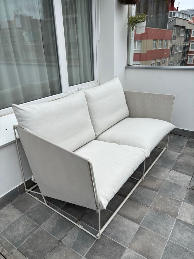 Sofá Havsten Ikea Blanco Metal