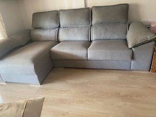 Sofá modular gris tela