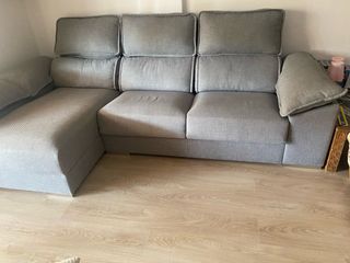 Sofá modular gris tela