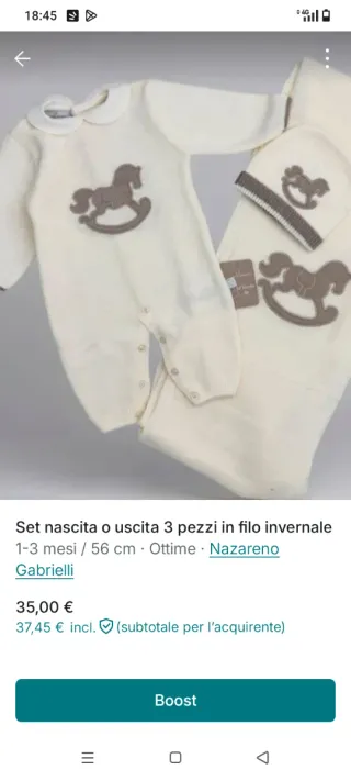 Set nascita 3 pezzi filo invernale