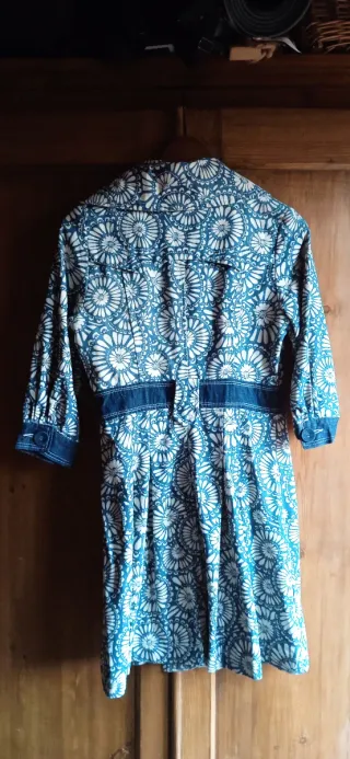 Vestido/Chaqueta Vintage Azul y Blanco