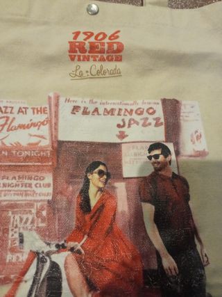 Bolsa de tela Red Vintage Flamingo Jazz