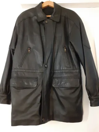 Chaquetón Piel Napa Hombre Marrón Talla L