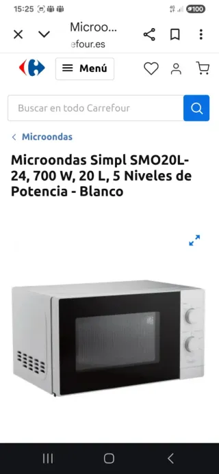 Microondas Blanco 700W 20L