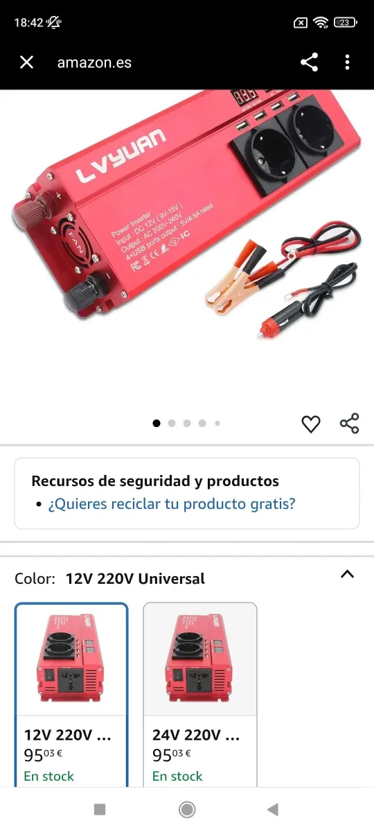 Inversor de Corriente  12V sin estrenar