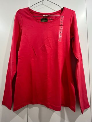 Camiseta H&M manga larga frambuesa Talla M