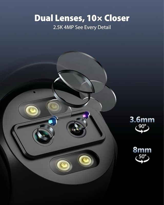 Telecamera di sorveglianza Ctronics Dual Lens 2.5K 4G