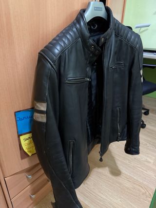 Cazadora de cuero para moto Lem talla L