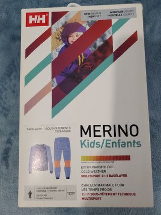 Abbigliamento termico in lana merino Helly Hansen. Ragazzo T-7.