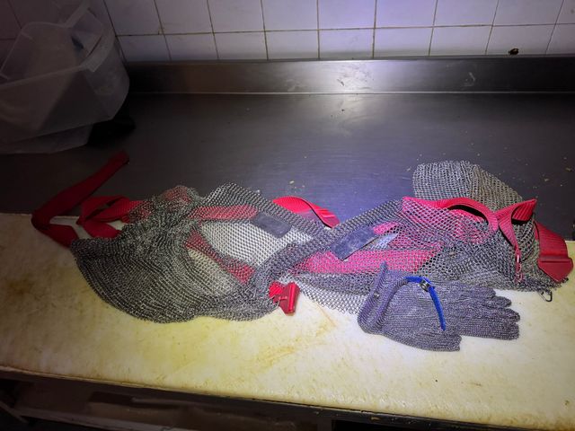 2 Delantales malla inox 