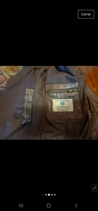 Chaqueta de Piel Auténtica Marrón