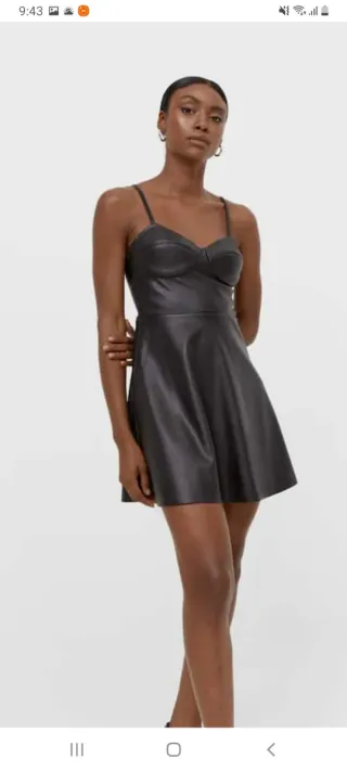 Vestido efecto piel negro 