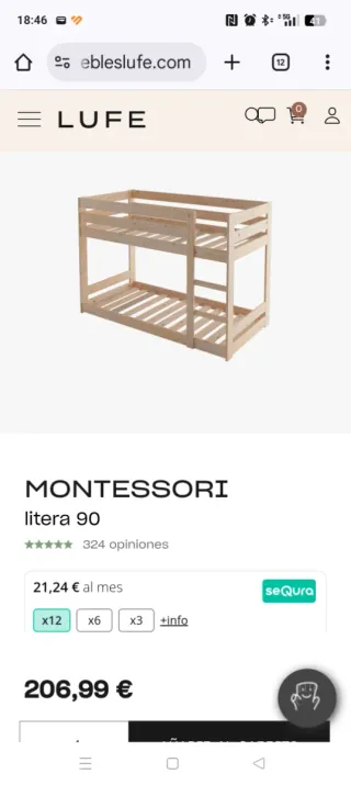 Litera de madera