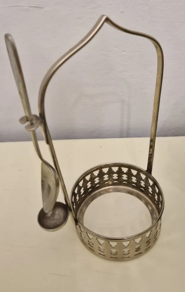 Salsera de metal verde años 70