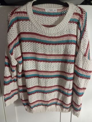 Jersey Mango Rayas Beige Talla S