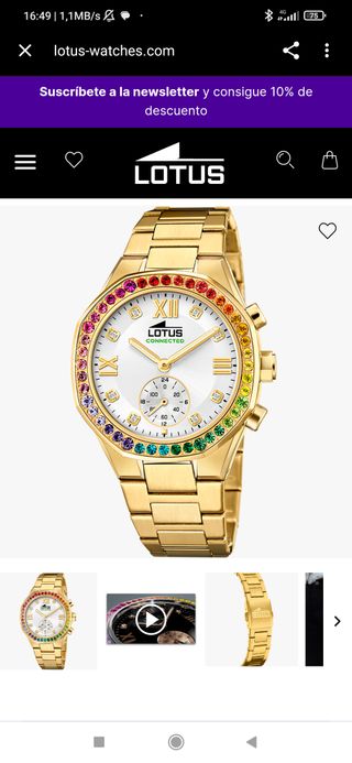 Reloj Lotus Connected Dorado Multicolor