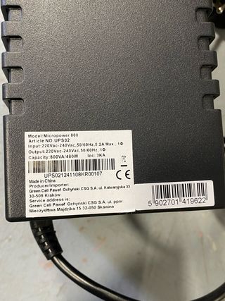 Green Cell UPS 800 VA 480 W