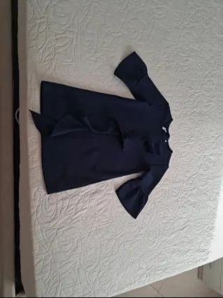 Vestito bambina blu manica a campana