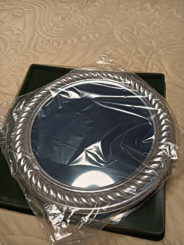 Marco de fotos plateado con borde trenzado, 2