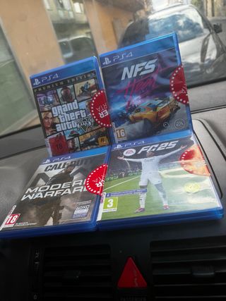 Lote 4 Juegos PS4: GTA V, NFS Heat, CoD MW, FC25