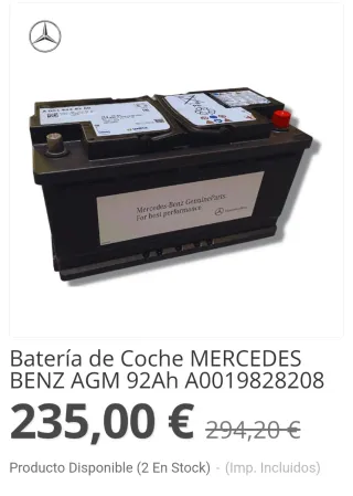 Batería Original Mercedes A 000 982 33 08