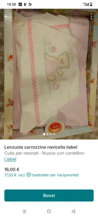 Lenzuola cotone per carrozzina/navicella