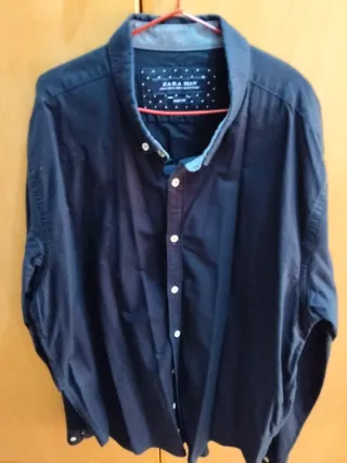 Camisa Zara Man Azul Marino Talla XL