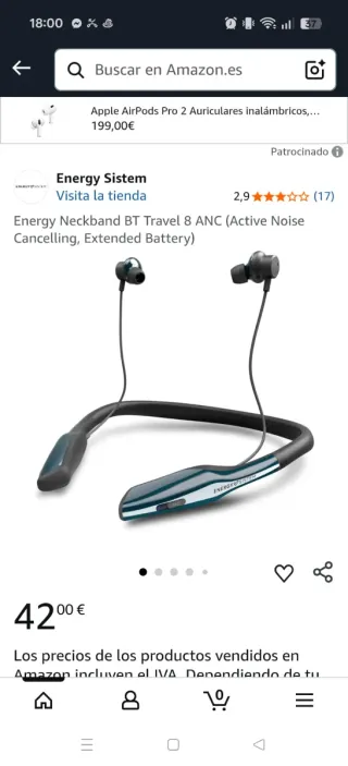 Auriculares Energy Sistem travel8.